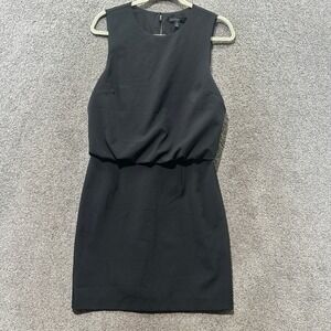Banana Republic Sculpted Blousan Waist Dress Women 10 Black Career Cocktail